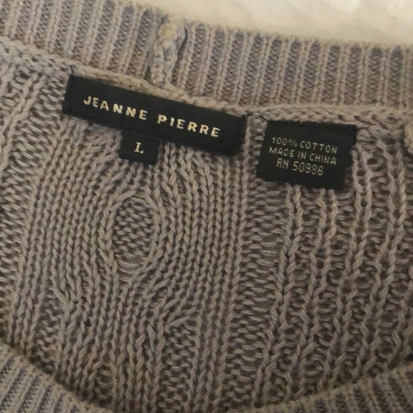 ***SOLD*** {Jeanne Pierre} open knit grey sweater - Picture 5 of 8